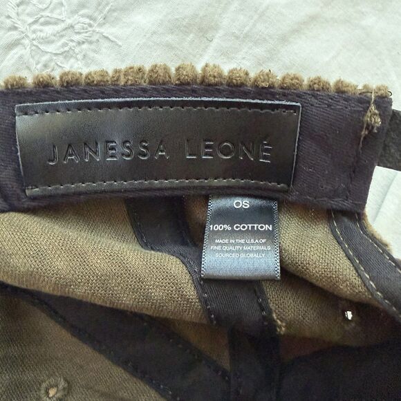 Janessa Leone Olive Green Caton Corduroy Baseball Cap Adjustable Khaki Hat New main image 8